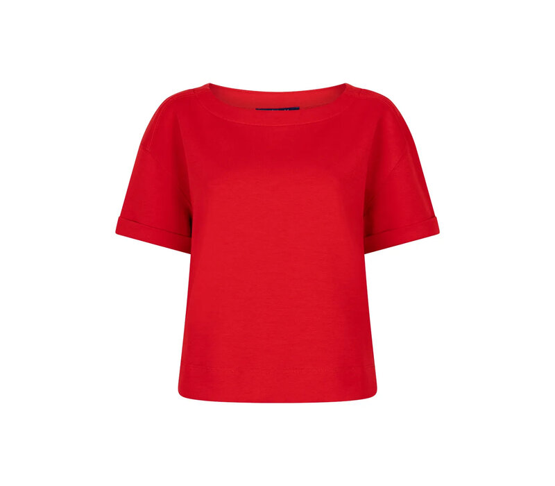 Red Button Skyler Scuba Top Red