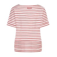 Red Button Terry Stripe Short Sleeve Red