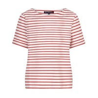 Red Button Terry Stripe Short Sleeve Red