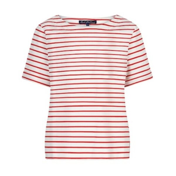 Red Button Terry Stripe Short Sleeve 