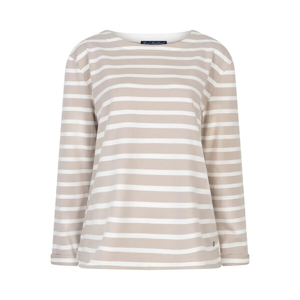 Red Button Terry Stripe Long Sleeve 