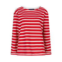 Red Button Terry Stripe Long Sleeve Red
