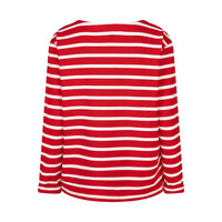 Red Button Terry Stripe Long Sleeve Red