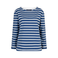 Red Button Terry Stripe Long Sleeve Jeansblue