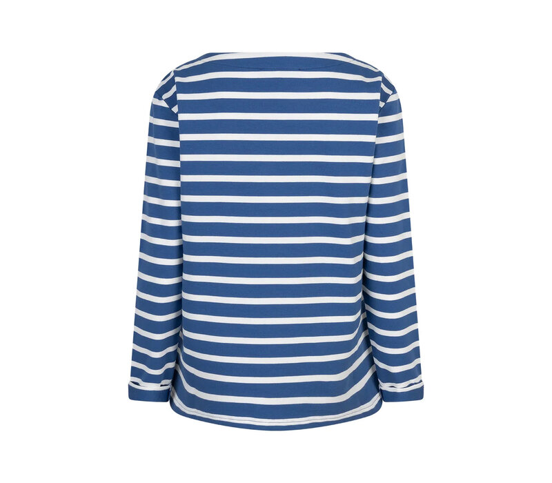 Red Button Terry Stripe Long Sleeve Jeansblue