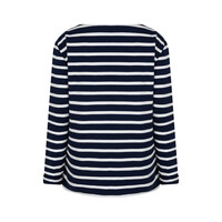 Red Button Terry Stripe Long Sleeve Darkblue
