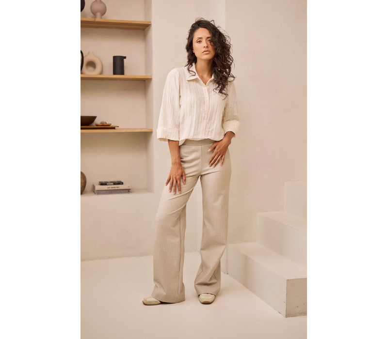 Helena Hart Blouse Polo Kreuk Ecru