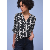 Street One Printed Mat Mix Shirt Shadowed Navy