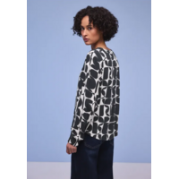 Street One Printed Mat Mix Shirt Shadowed Navy