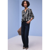 Street One Printed Mat Mix Shirt Shadowed Navy