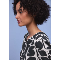 Street One Printed Mat Mix Shirt Shadowed Navy