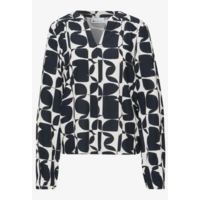 Street One Printed Mat Mix Shirt Shadowed Navy