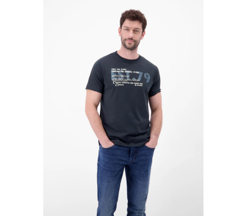 Lerros T-shirt Serafino Classic Navy