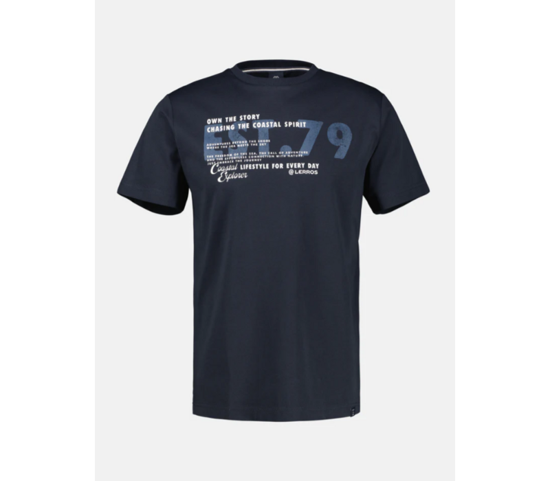 Lerros T-shirt Serafino Classic Navy
