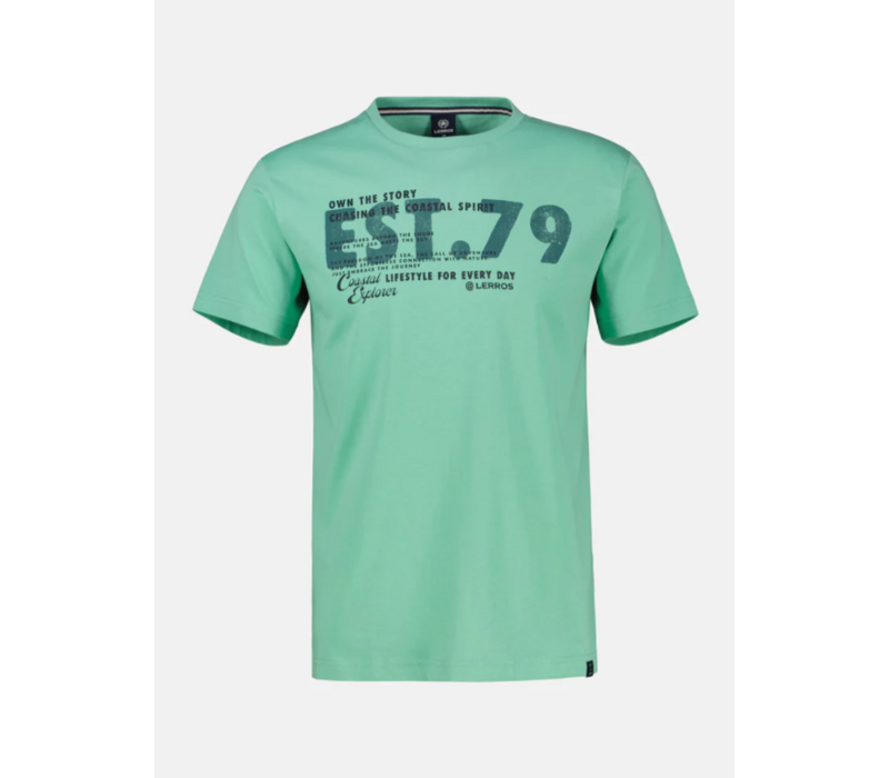Lerros T-shirt Serafino Mint Water