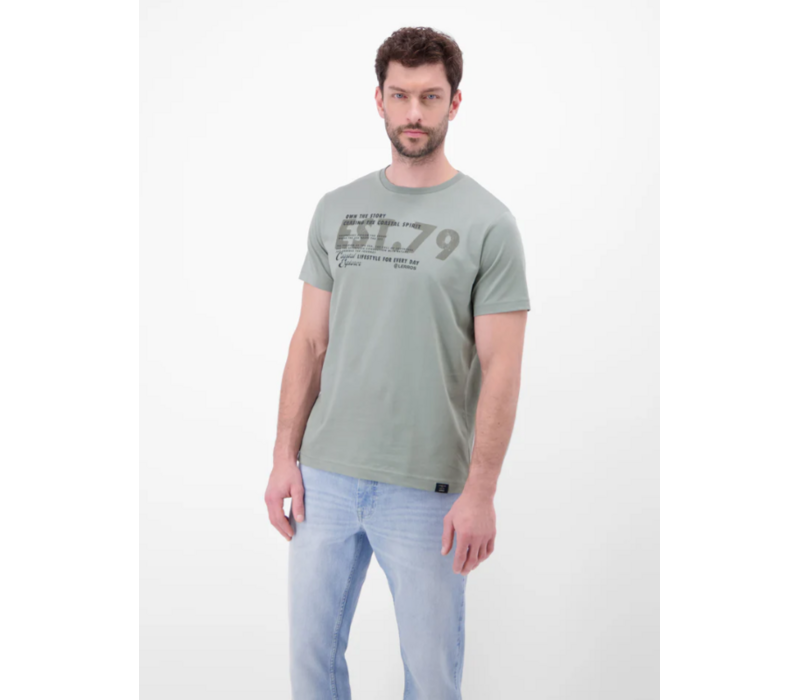 Lerros T-shirt Serafino Storm Grey