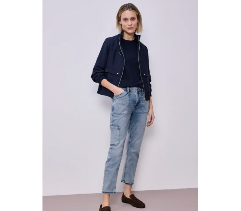 Street One Charlie Boyfriend Cargo Mid Waist Bleached Washed