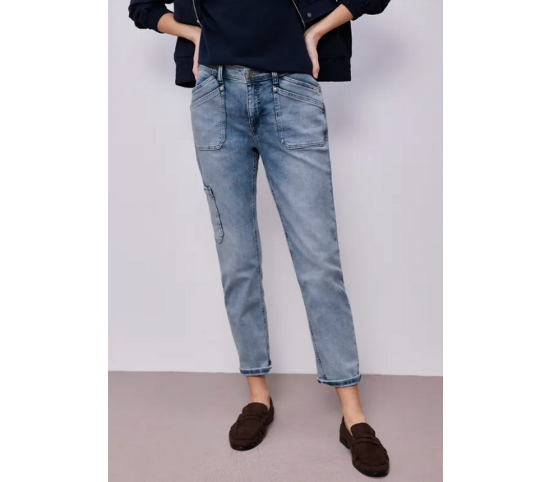 Street One Charlie Boyfriend Cargo Mid Waist Bleached Washed