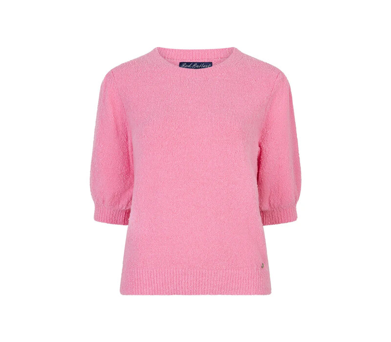 Red Button Sweet Popcorn Sweater Pink