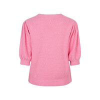 Red Button Sweet Popcorn Sweater Pink