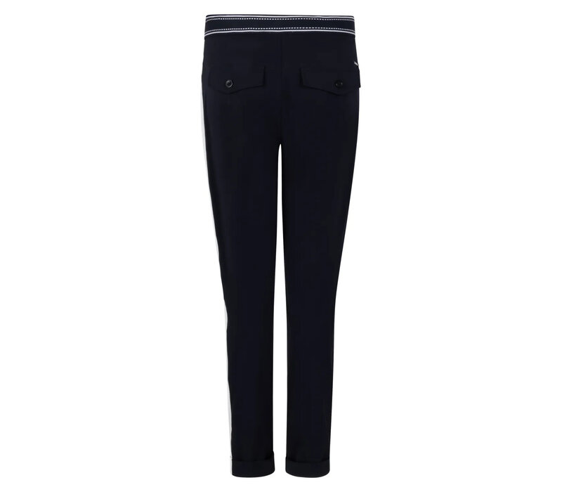 Zoso Print Travel Pant Night Blue