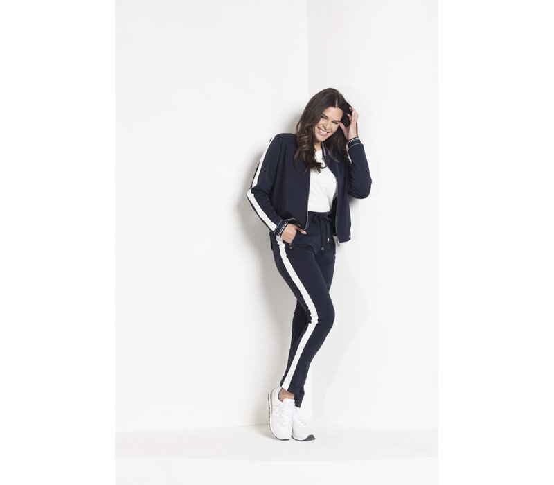 Zoso Print Travel Pant Night Blue