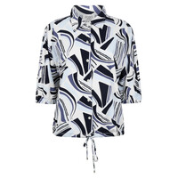 Zoso Print Travel Blouse Night Blue Blue