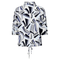 Zoso Print Travel Blouse Night Blue Blue
