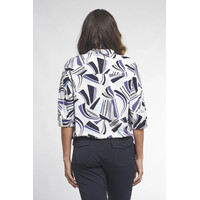 Zoso Print Travel Blouse Night Blue Blue