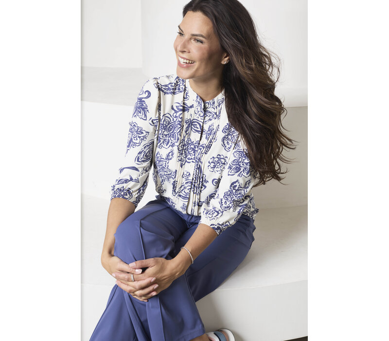 Zoso Print Travel Blouse Kit Blue
