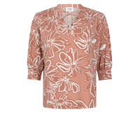Zoso Print Travel Blouse Desert Rose