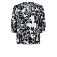 Zoso Print Travel Blouse Night Blue