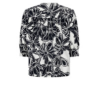 Zoso Print Travel Blouse Night Blue