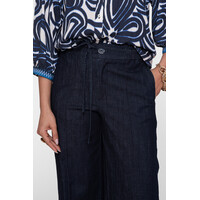 Geisha Jeans Wide Elastic Waist Dark Blue Denim