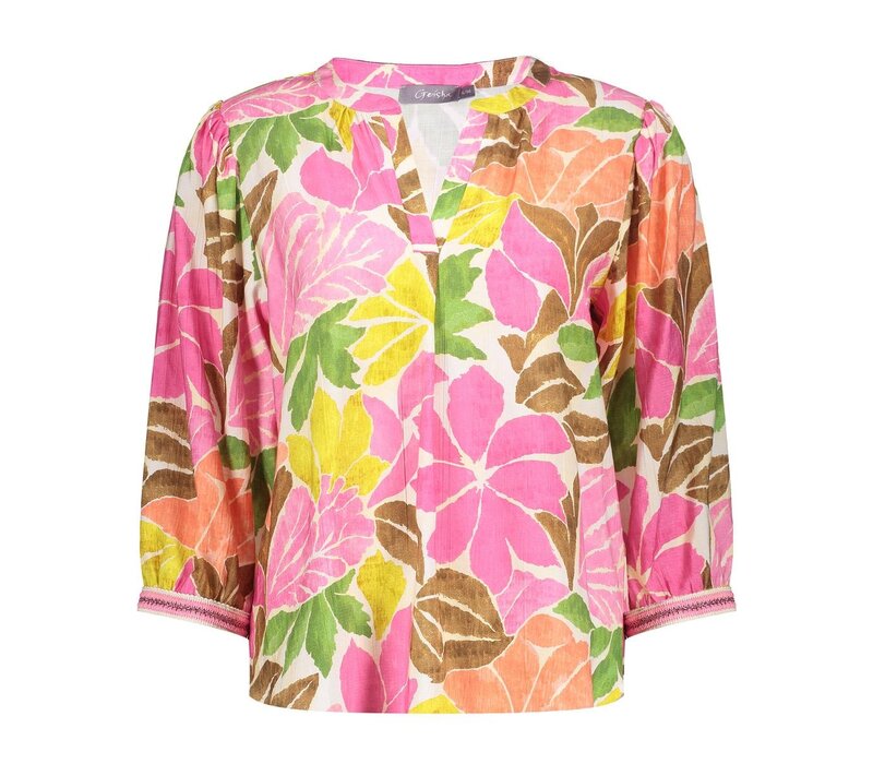 Geisha Blouse Ecru Tobacco Pink