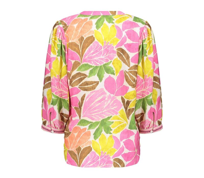 Geisha Blouse Ecru Tobacco Pink