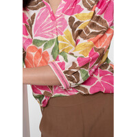 Geisha Blouse Ecru Tobacco Pink