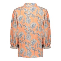 Geisha Blouse Coral Chambray Ecru