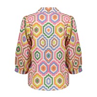 Geisha Blouse Ecru Tabacco Pink