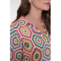 Geisha Blouse Ecru Tabacco Pink