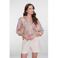 Geisha Blouse Ecru Tabacco Pink