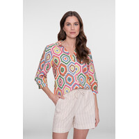 Geisha Blouse Ecru Tabacco Pink