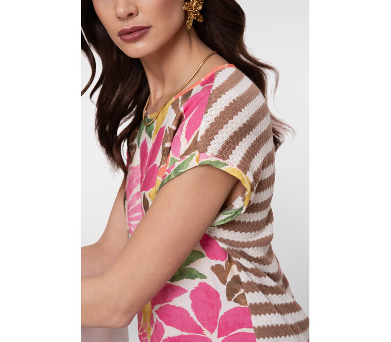 Geisha Blouse Ecru Tobacco Pink