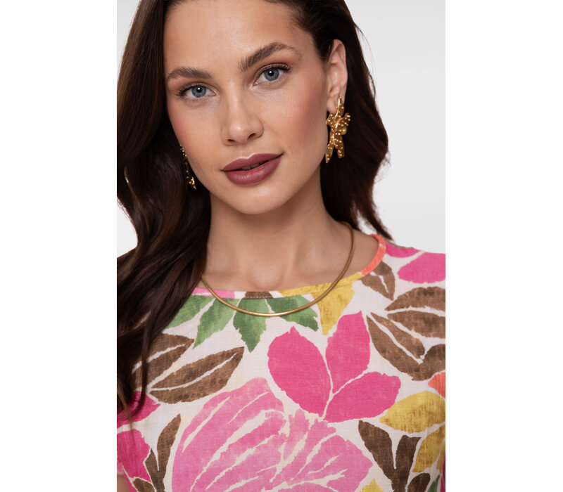 Geisha Blouse Ecru Tobacco Pink