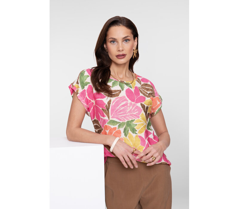 Geisha Blouse Ecru Tobacco Pink