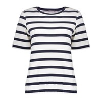 Geisha T-Shirt Stripe Ecru Navy
