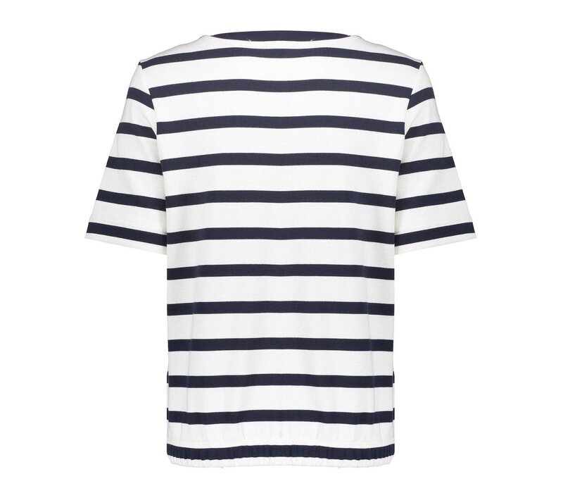 Geisha T-Shirt Stripe Ecru Navy