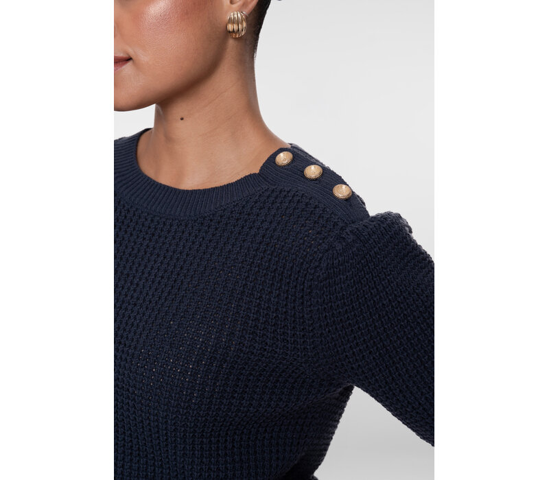 Geisha Pullover Button Navy