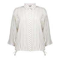 Geisha Blouse Lurex Stripes Off White Silver
