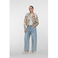 Geisha Bomber Jacket Leaves Sand Green Gold